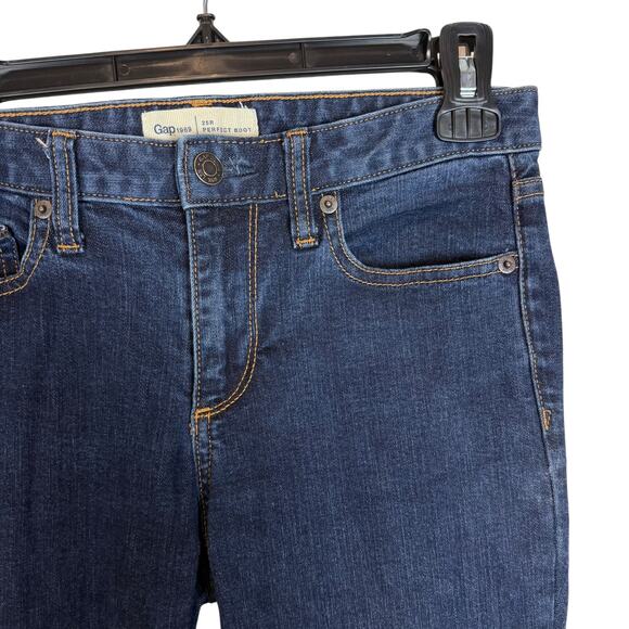 Gap 1969 Jeans Womens 25R Blue Denim Mid-Rise 5-Pockets Perfect Bootcut Leg - Picture 6 of 14